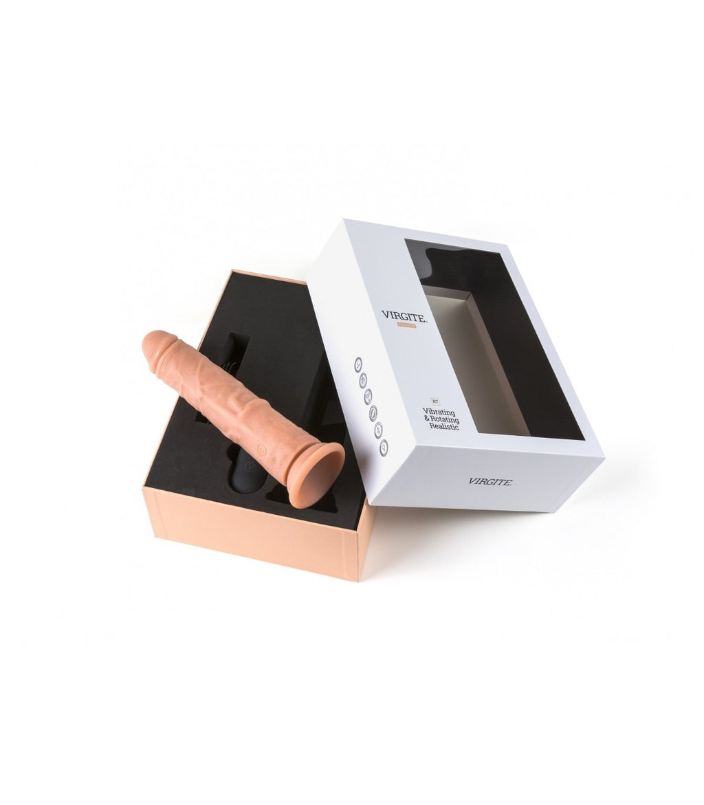 VIBRADOR Y ROTADOR REALISTA R7" 19CM CON CONTROL REMOTO