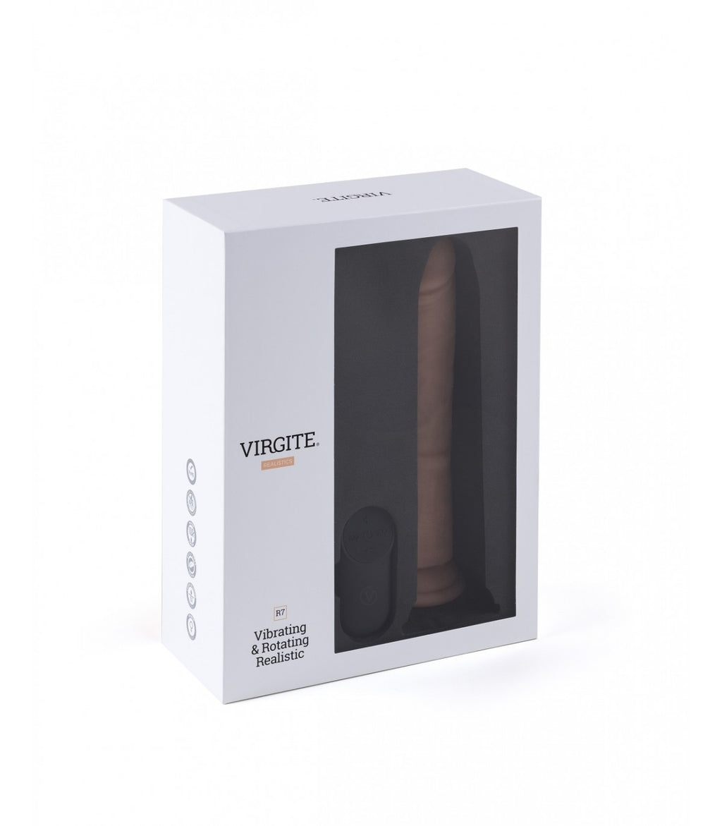 VIBRADOR Y ROTADOR REALISTA R7" 19CM CON CONTROL REMOTO