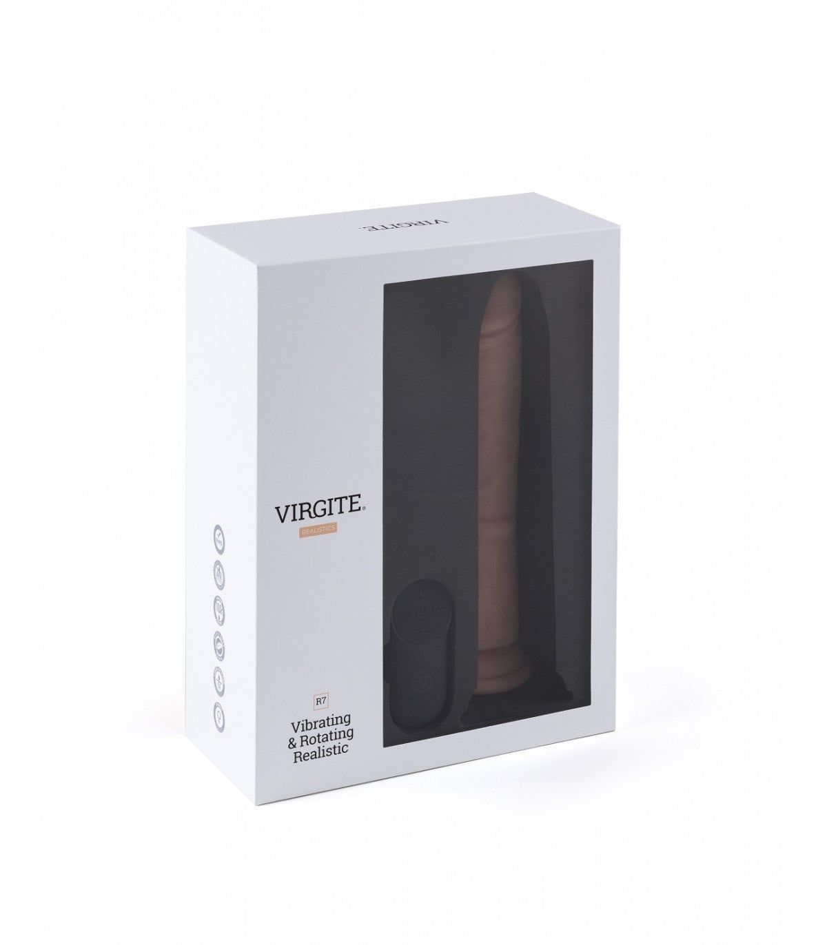 VIBRADOR Y ROTADOR REALISTA R7" 19CM CON CONTROL REMOTO