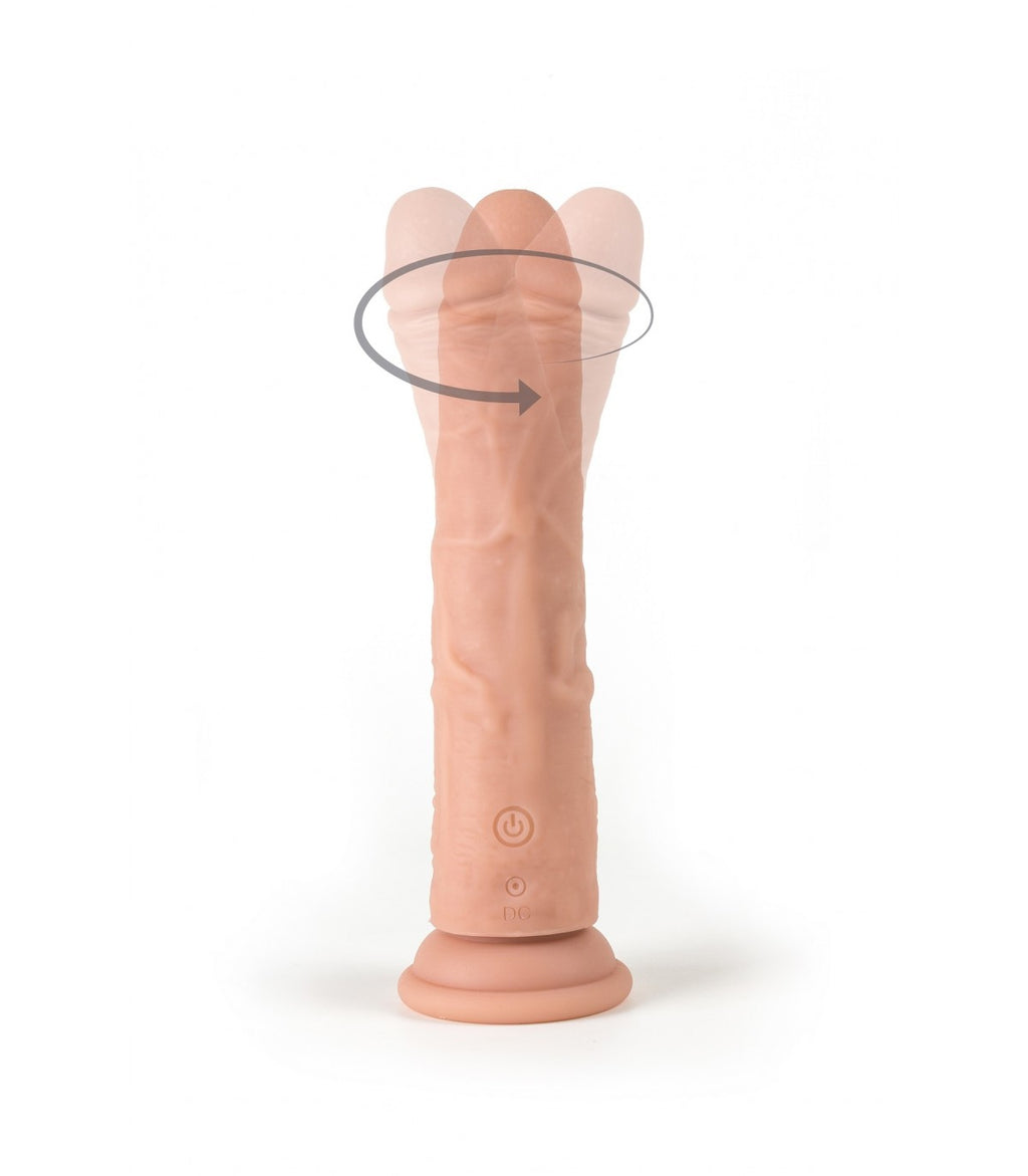 VIBRADOR Y ROTADOR REALISTA R7" 19CM CON CONTROL REMOTO