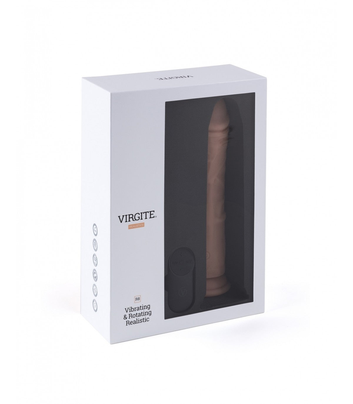 VIBRADOR Y ROTADOR REALISTA R8" 21CM CON MANDO A DISTANCIA"