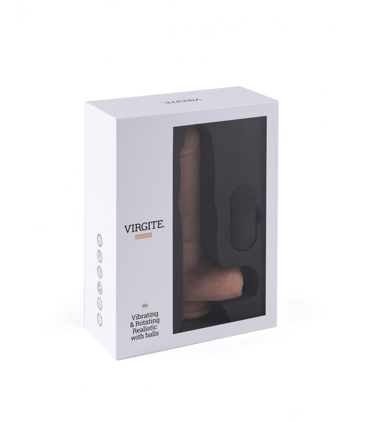 VIBRADOR Y ROTADOR REALISTA R9" 19CM CON MANDO A DISTANCIA"