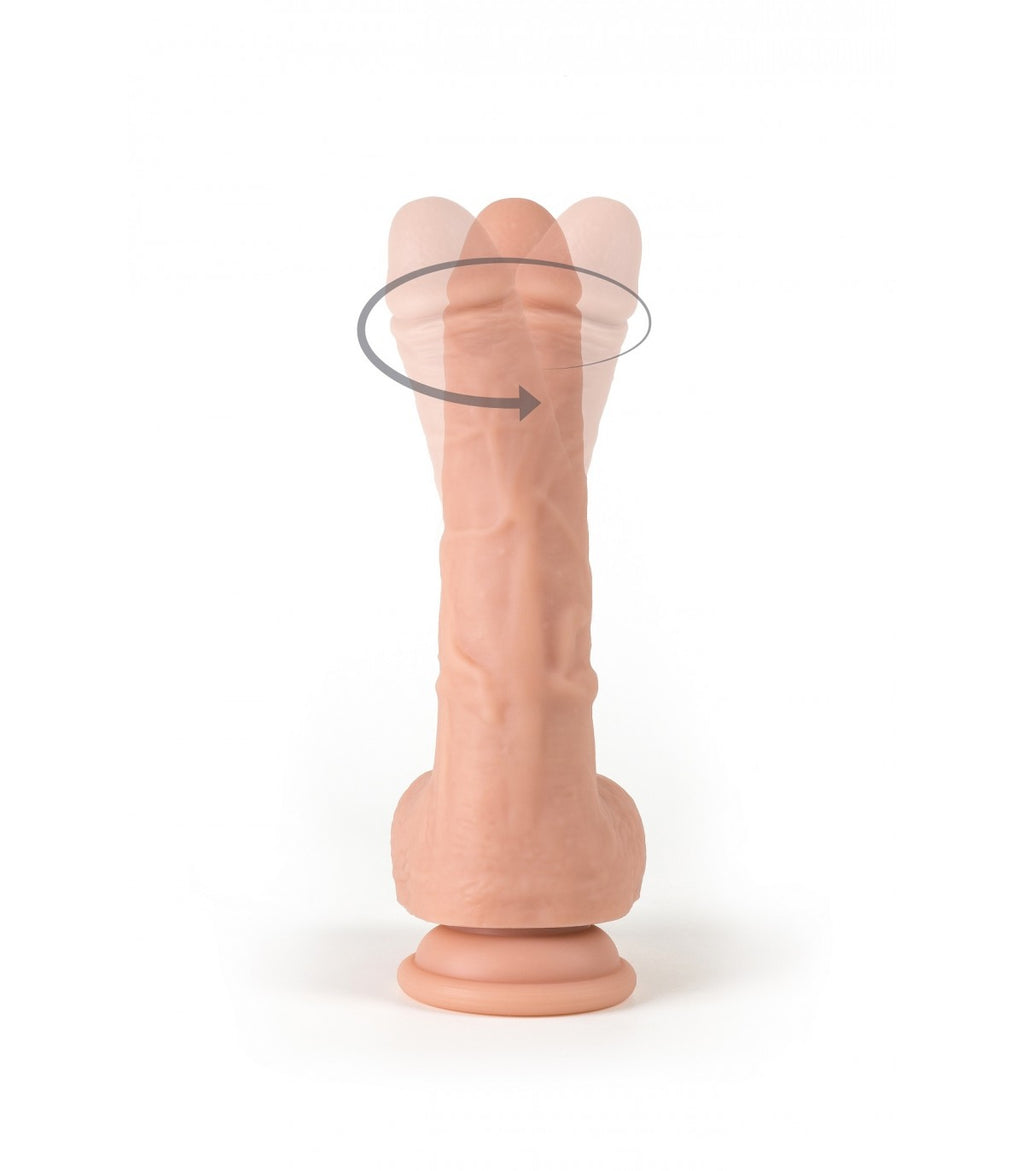 VIBRADOR Y ROTADOR REALISTA R9" 19CM CON MANDO A DISTANCIA"