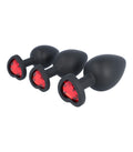 JUEGO DE TRES ESPIGAS E14 SILICONA CORAZÓN NEGRO-RUBÍ