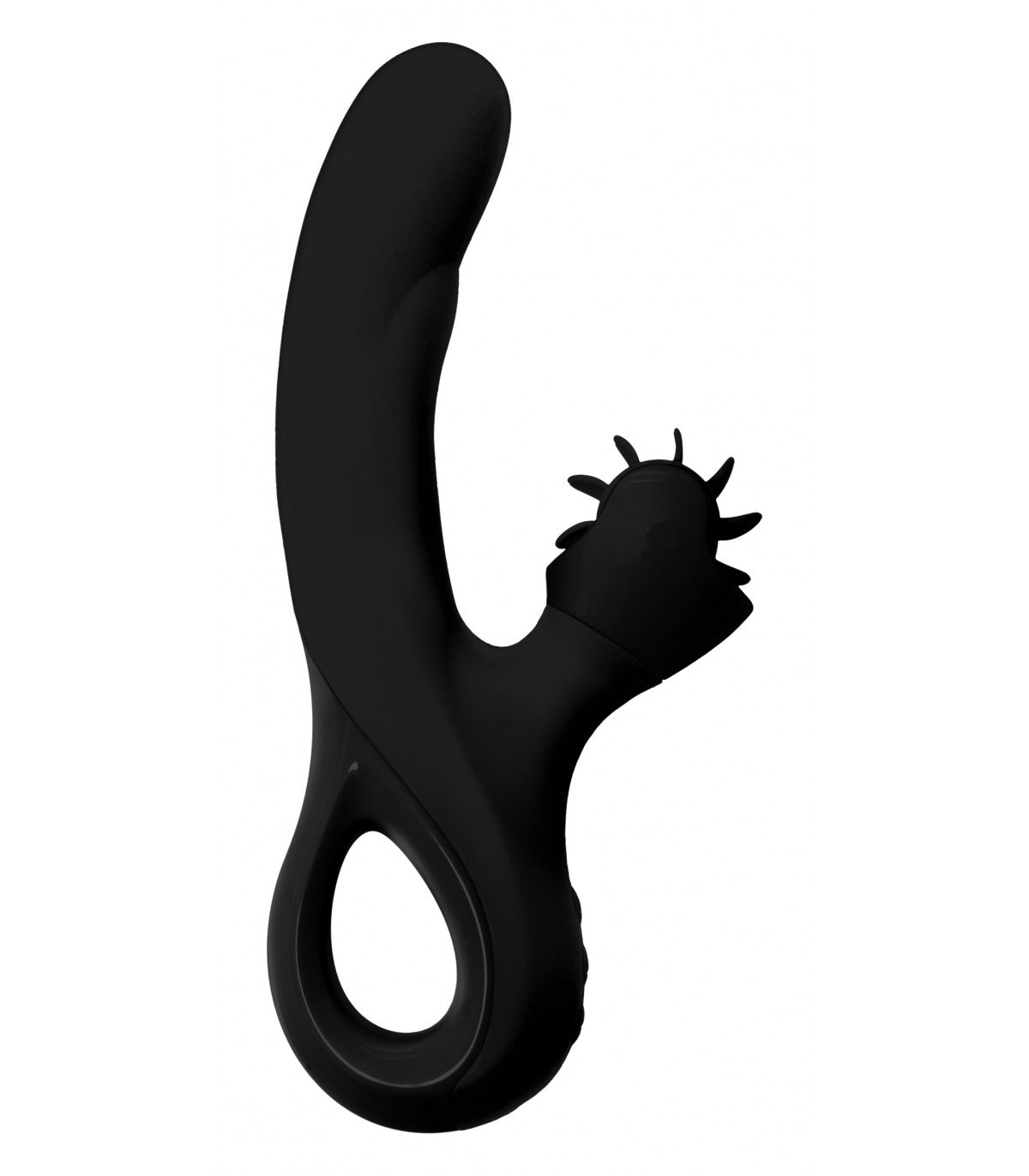 VIBRADOR NEGRO DYSIS CON ESTIMULADOR CLITORAL
