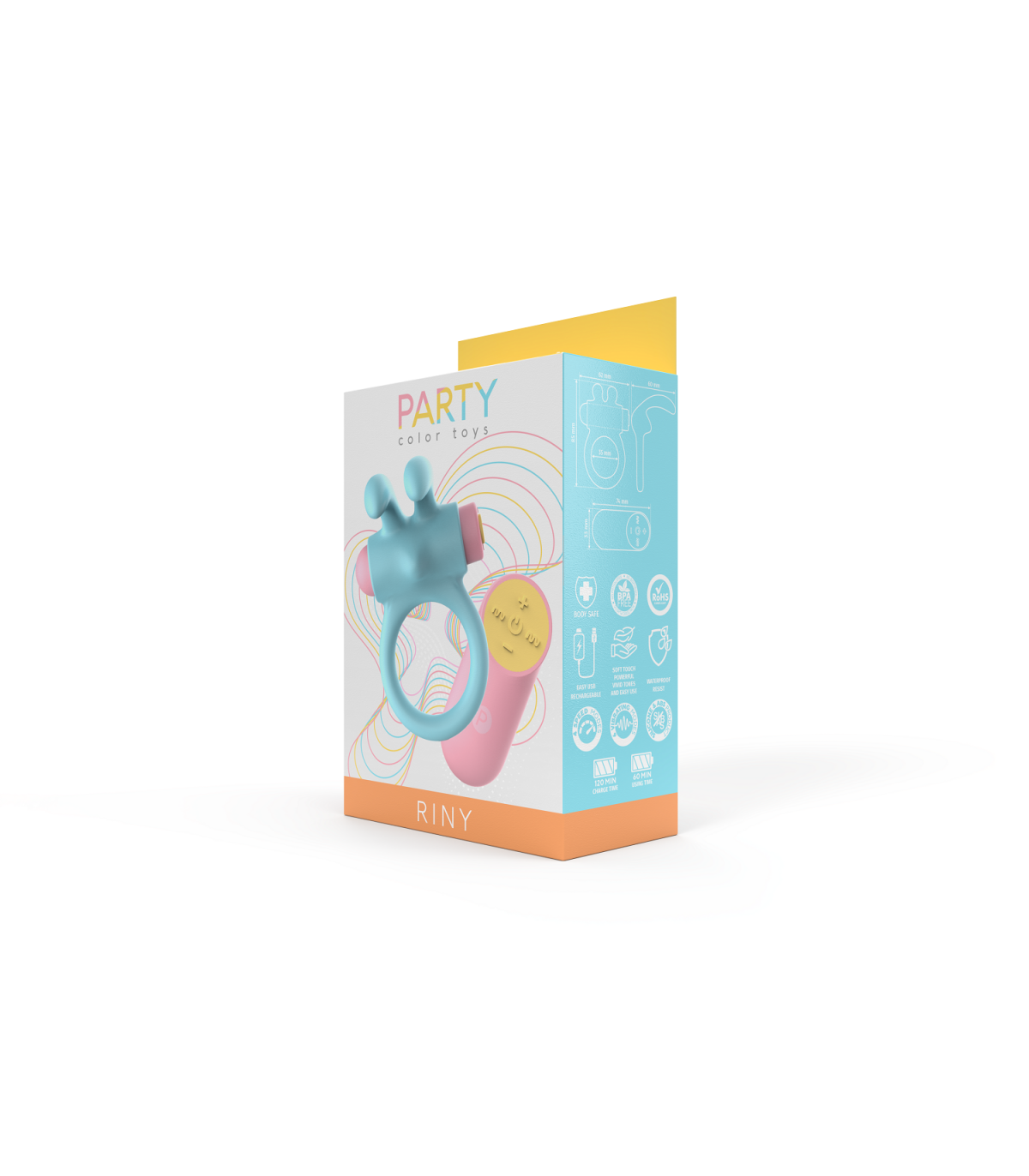 ANILLO VIBRADOR RINY CON CONTROLADOR USB DE SILICONA AZUL