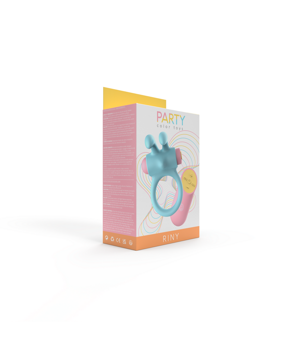 ANILLO VIBRADOR RINY CON CONTROLADOR USB DE SILICONA AZUL