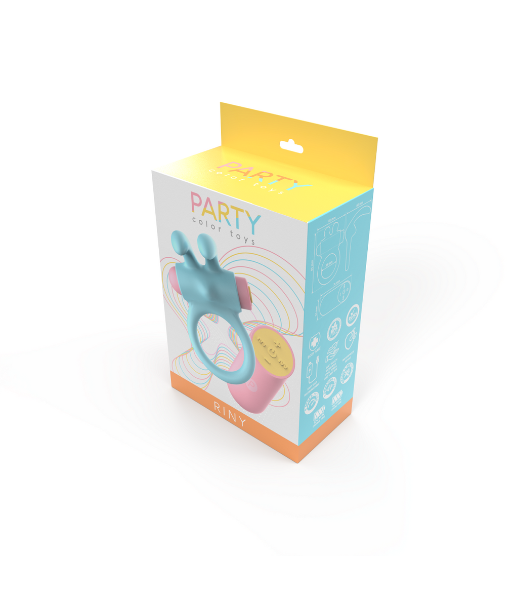 ANILLO VIBRADOR RINY CON CONTROLADOR USB DE SILICONA AZUL