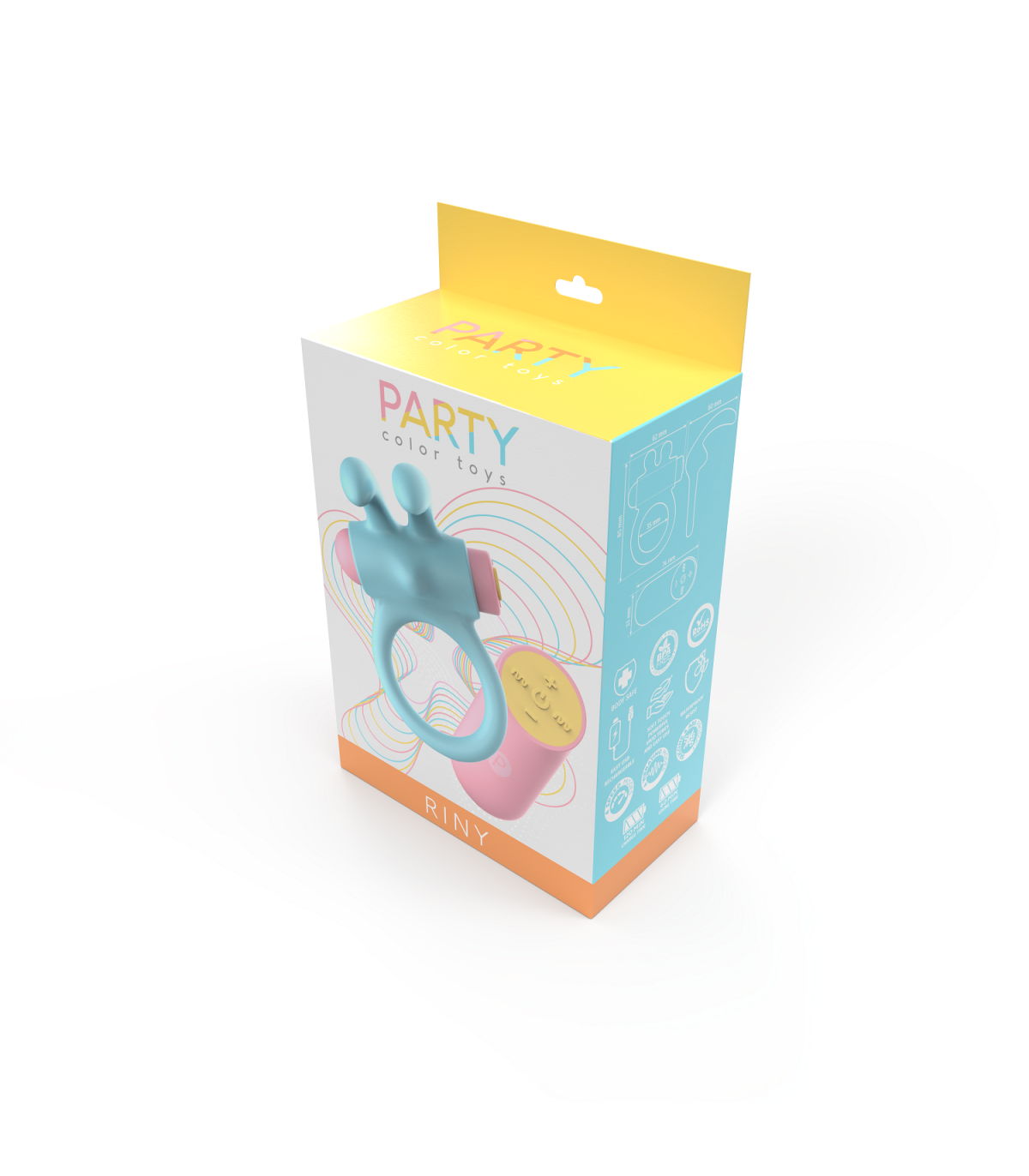 ANILLO VIBRADOR RINY CON CONTROLADOR USB DE SILICONA AZUL