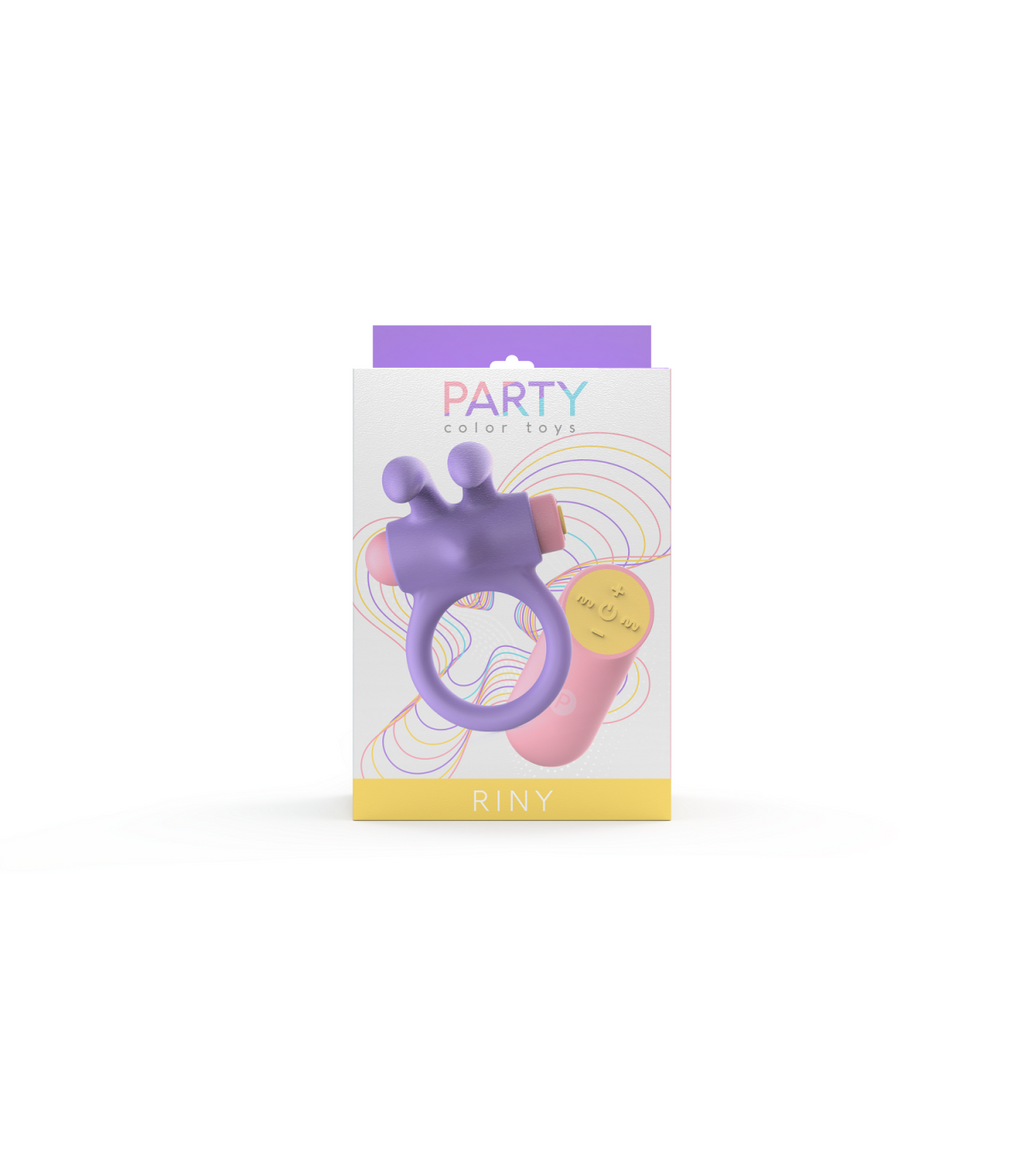 ANILLO VIBRADOR RINY CON CONTROLADOR USB DE SILICONA LILA