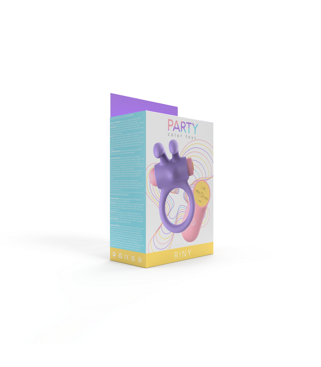 ANILLO VIBRADOR RINY CON CONTROLADOR USB DE SILICONA LILA