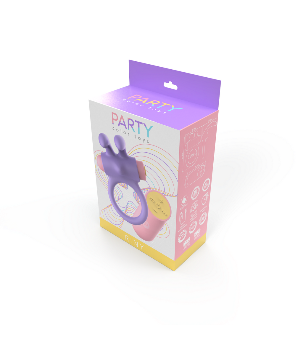 ANILLO VIBRADOR RINY CON CONTROLADOR USB DE SILICONA LILA