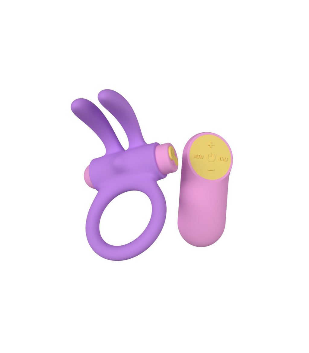 ANILLO VIBRADOR RINY CON CONTROLADOR USB DE SILICONA LILA