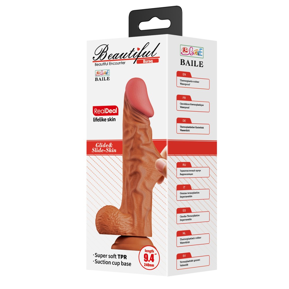 Hermoso Buraq 9,4" Dildo Marrón