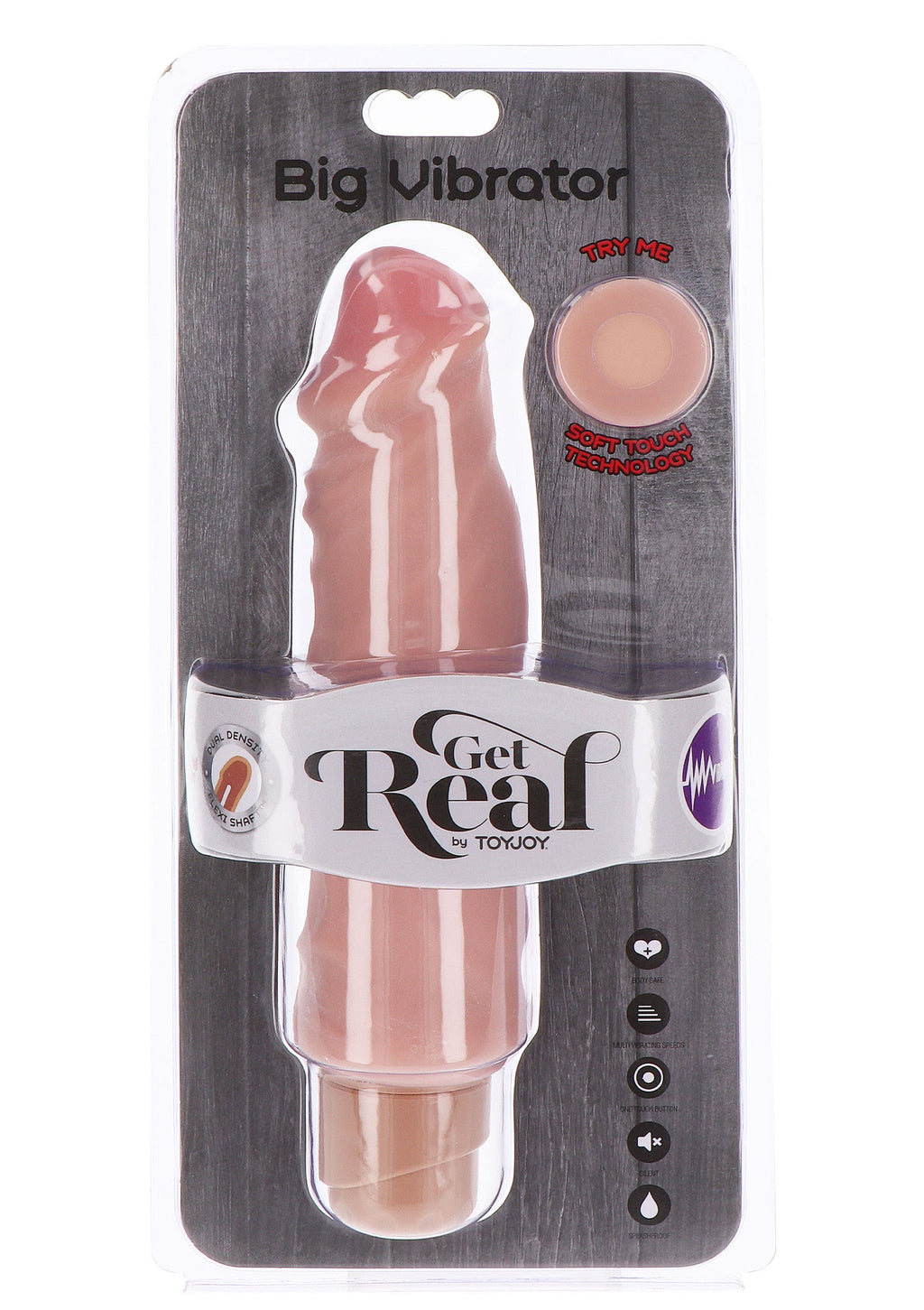Vibrador de doble densidad TPE 23 cm piel