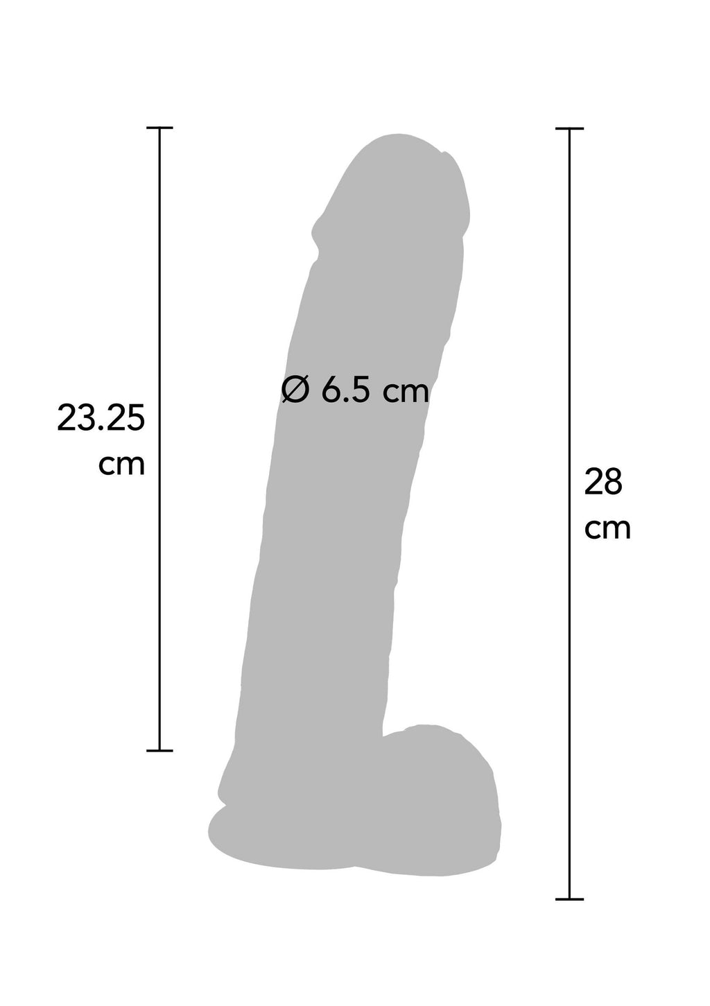 Dildo de PVC negro de 28 cm