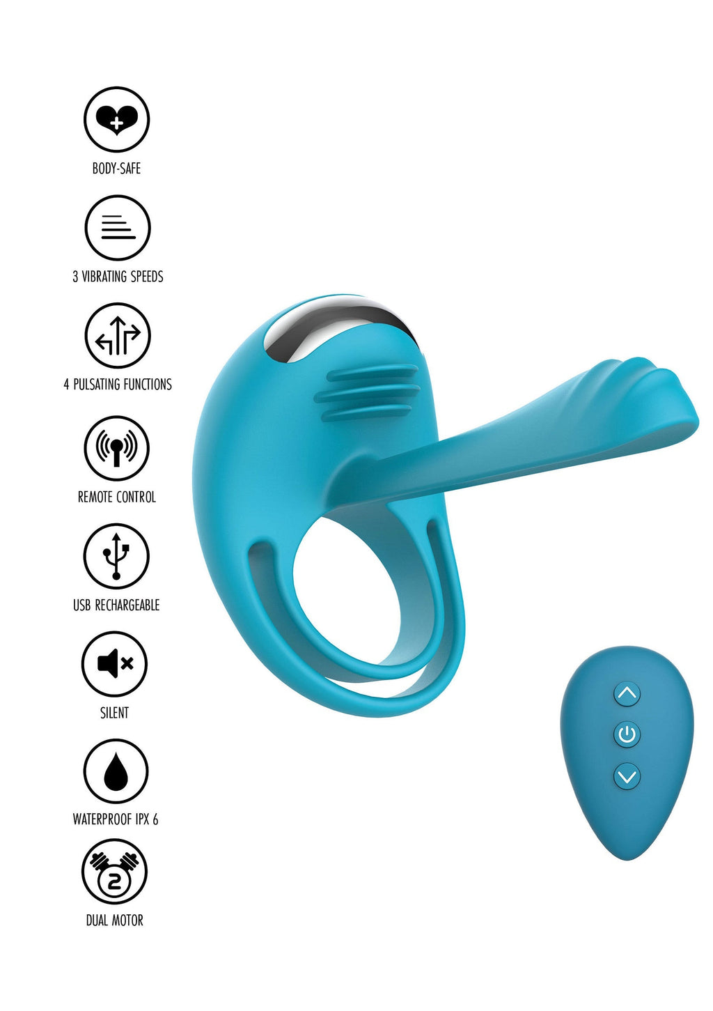 Joystick apasionado Anillo en C azul