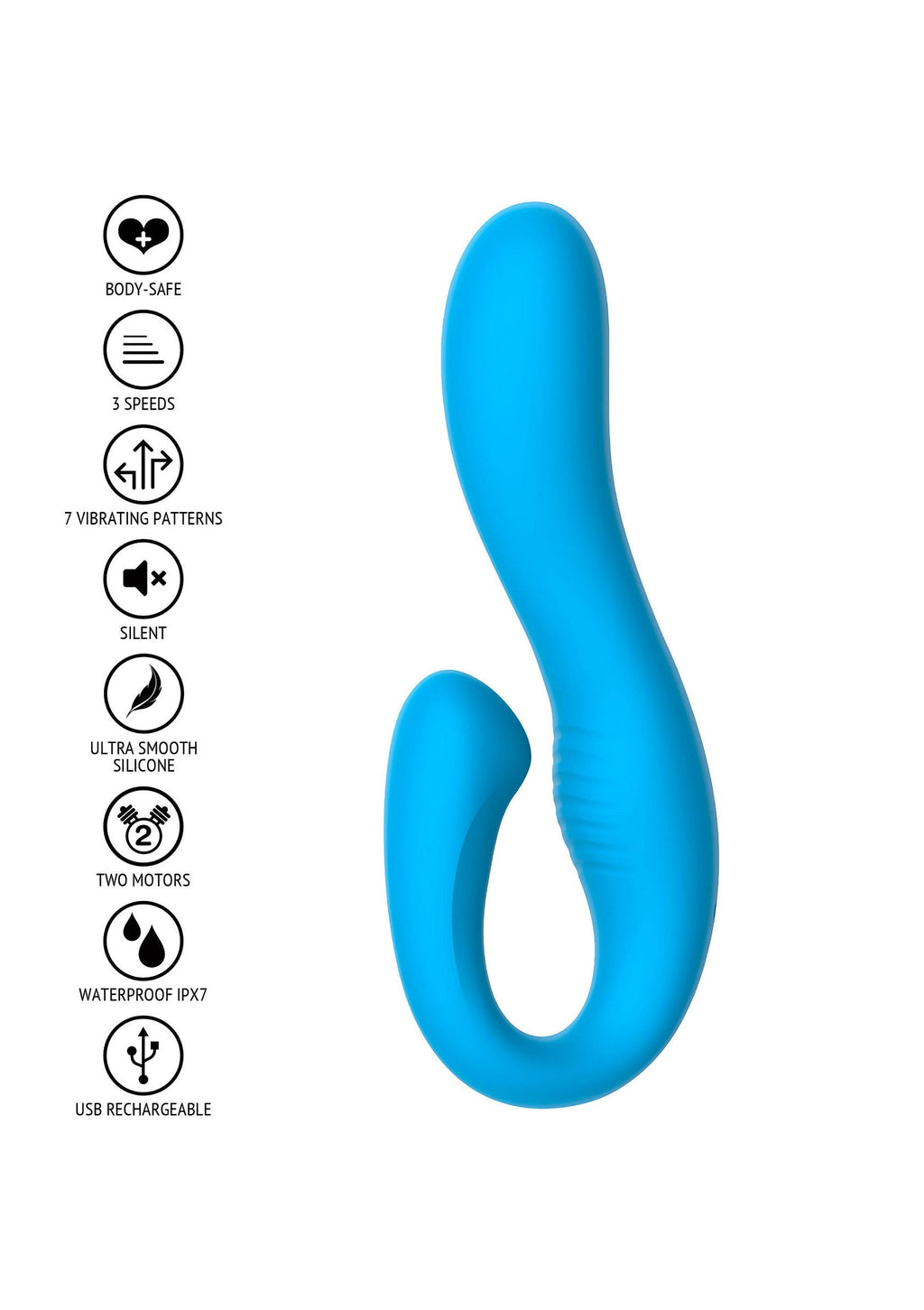 El vibrador Skyler Rabbit azul