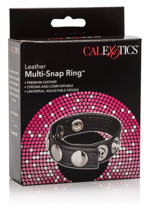 Anillo multicierre de piel negro
