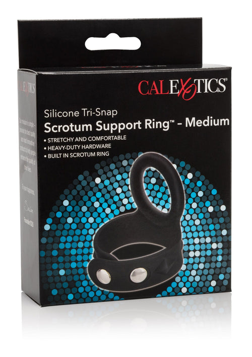 Anillo para escroto de 3 botones, mediano, negro
