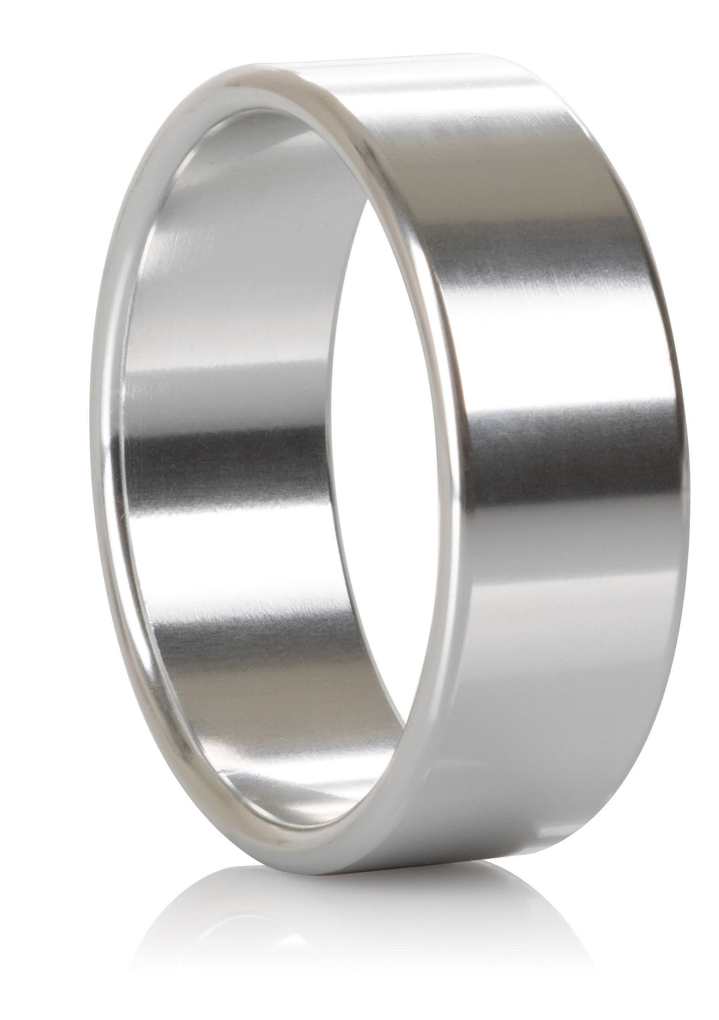 Anillo de aleación metálica extra grande plateado