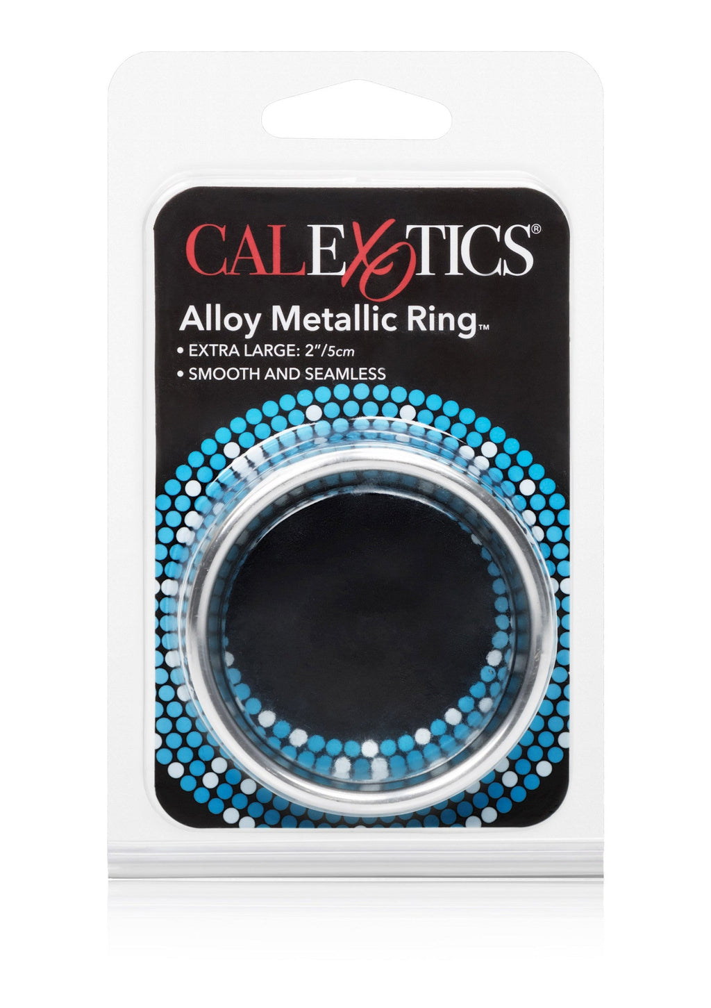 Anillo de aleación metálica extra grande plateado
