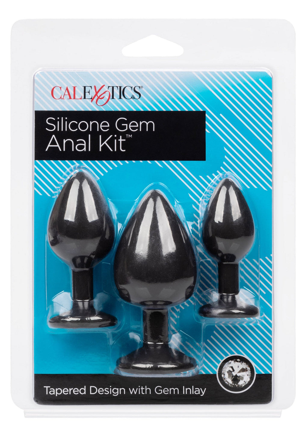 Kit anal de silicona con gemas negras