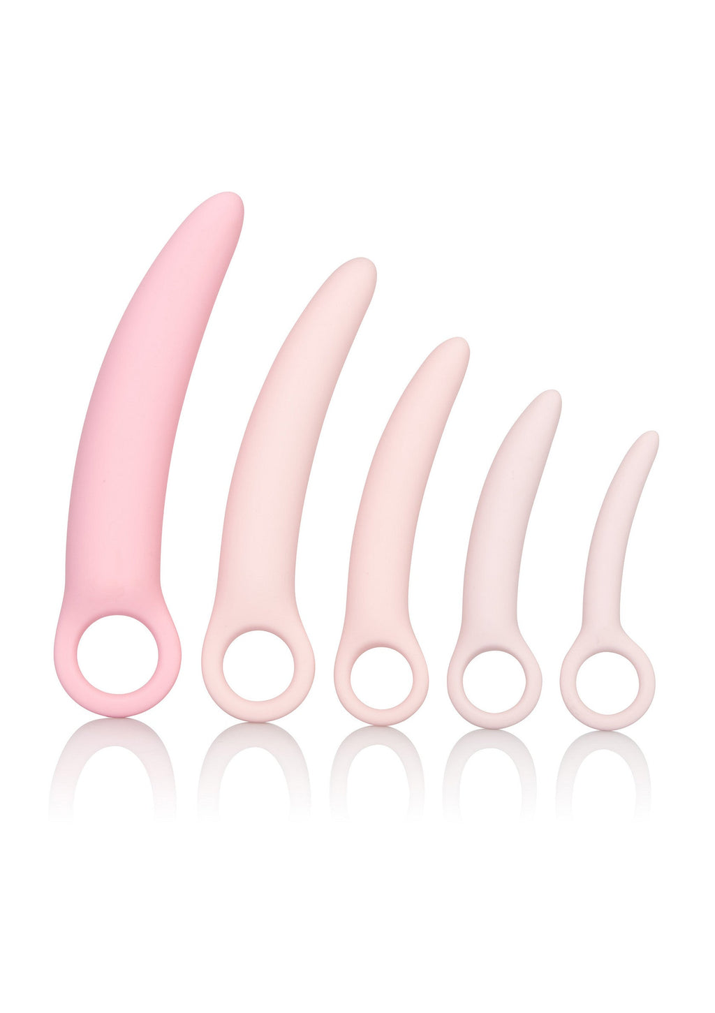 Set de dilatadores de silicona rosa de 5 piezas
