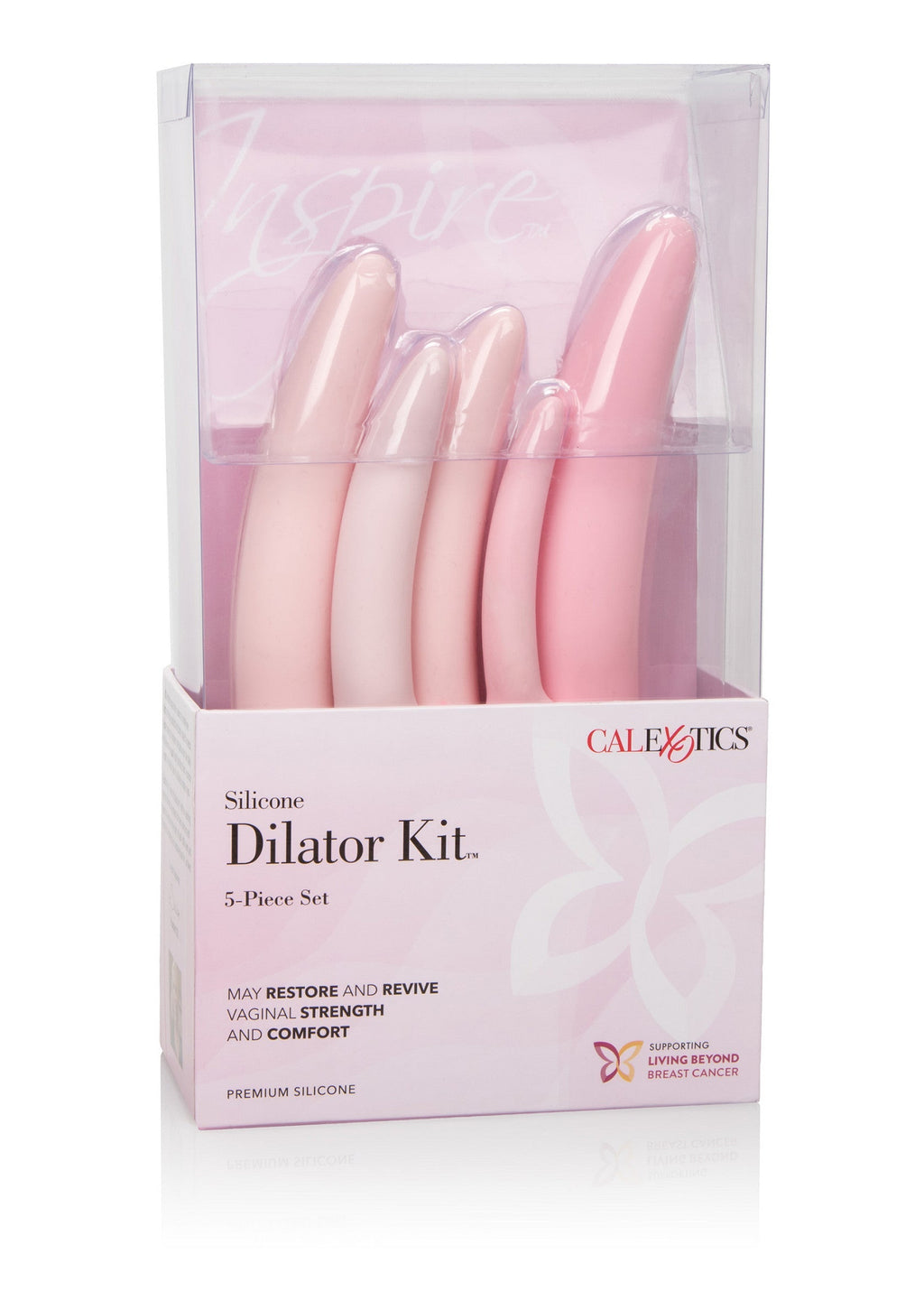 Set de dilatadores de silicona rosa de 5 piezas