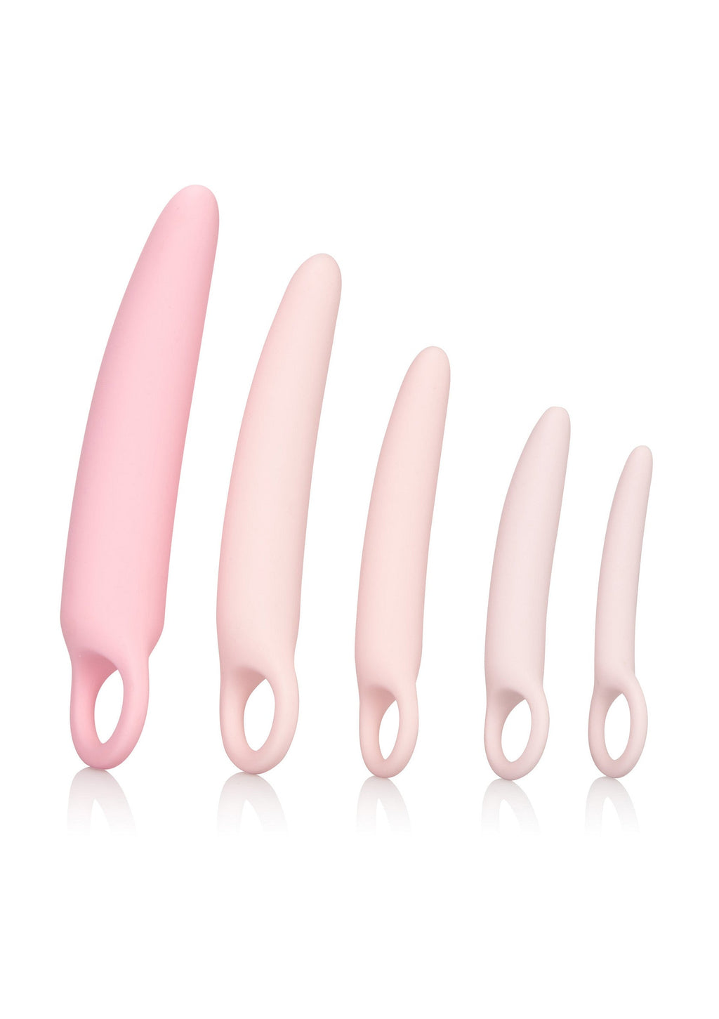 Set de dilatadores de silicona rosa de 5 piezas