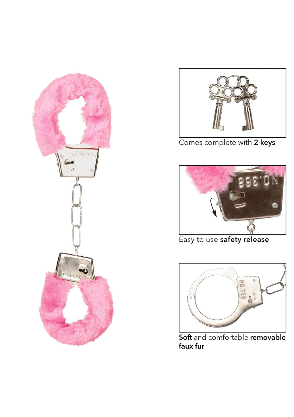 Muñequeras peludas y divertidas de color rosa