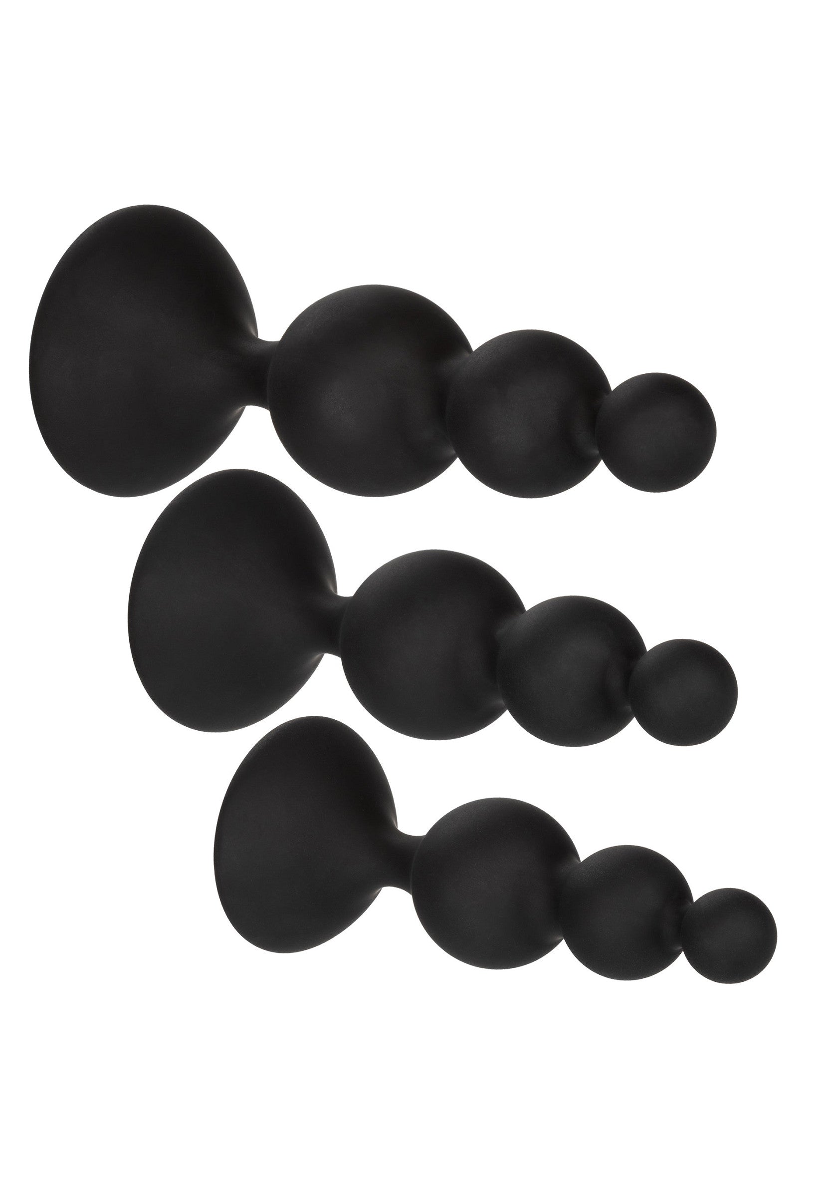 Kit anal con perlas de silicona negras