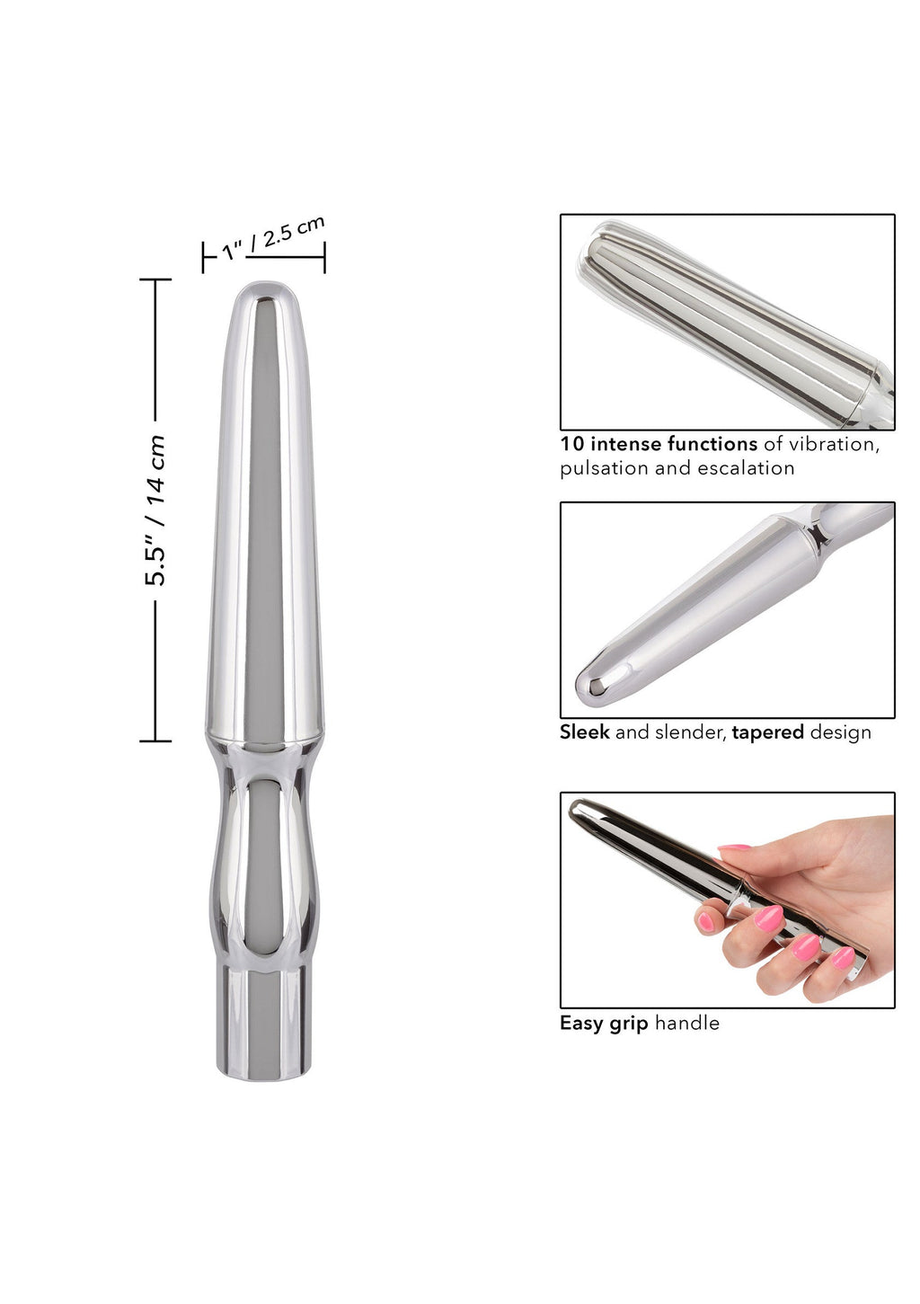 Sonda anal recargable plateada