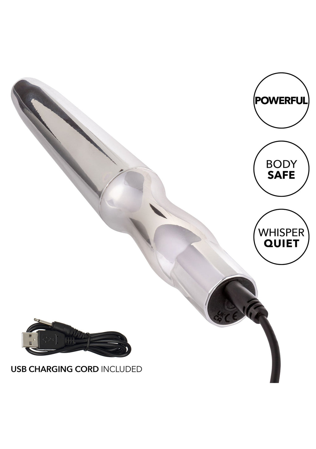 Sonda anal recargable plateada
