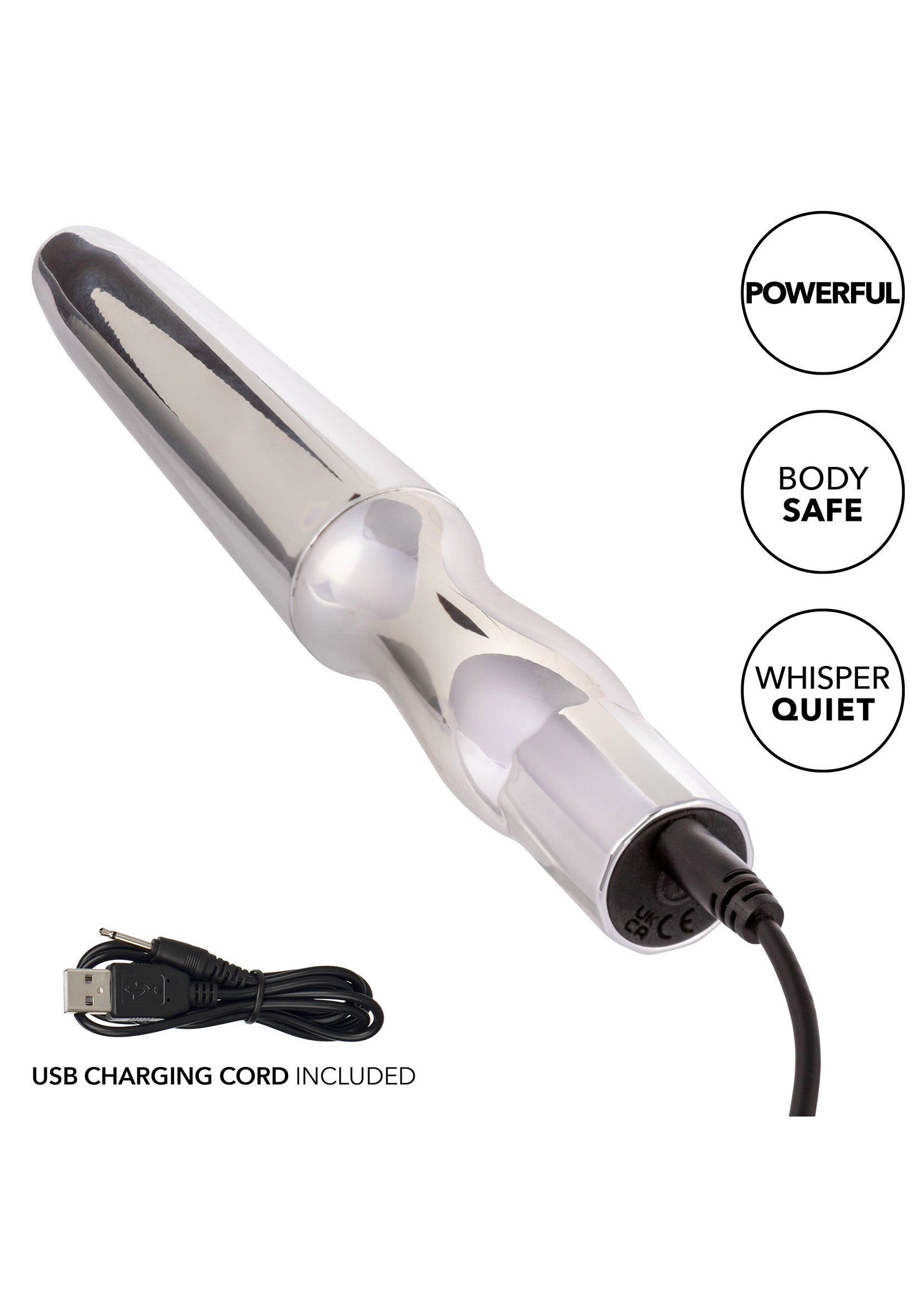 Sonda anal recargable plateada