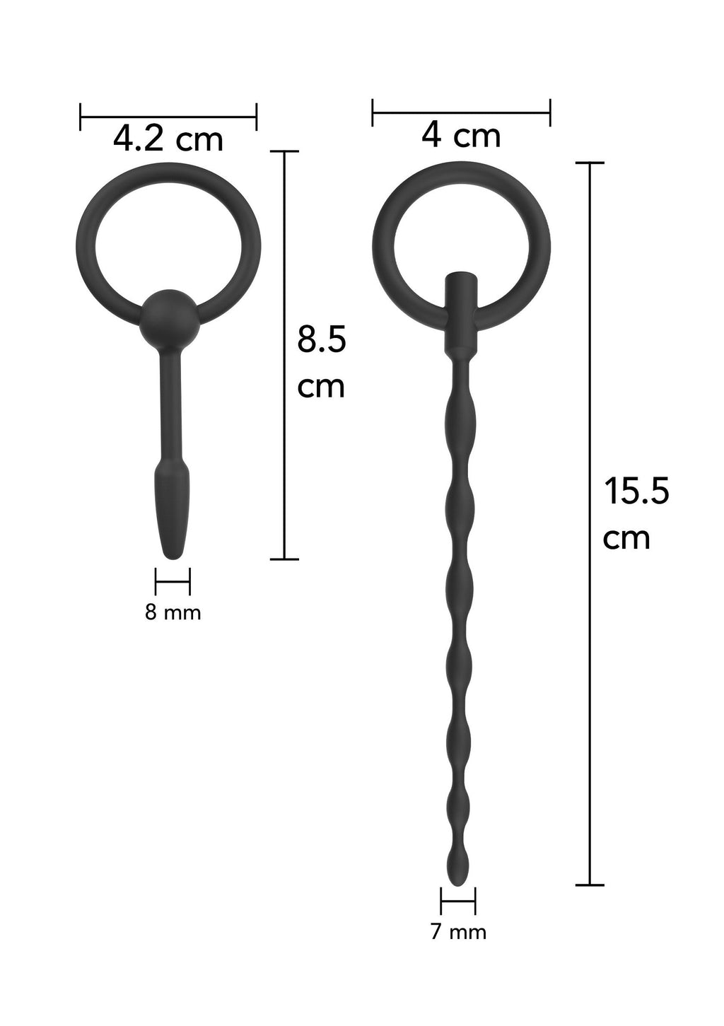 Juego de 2 tapones para el pene negros Starter