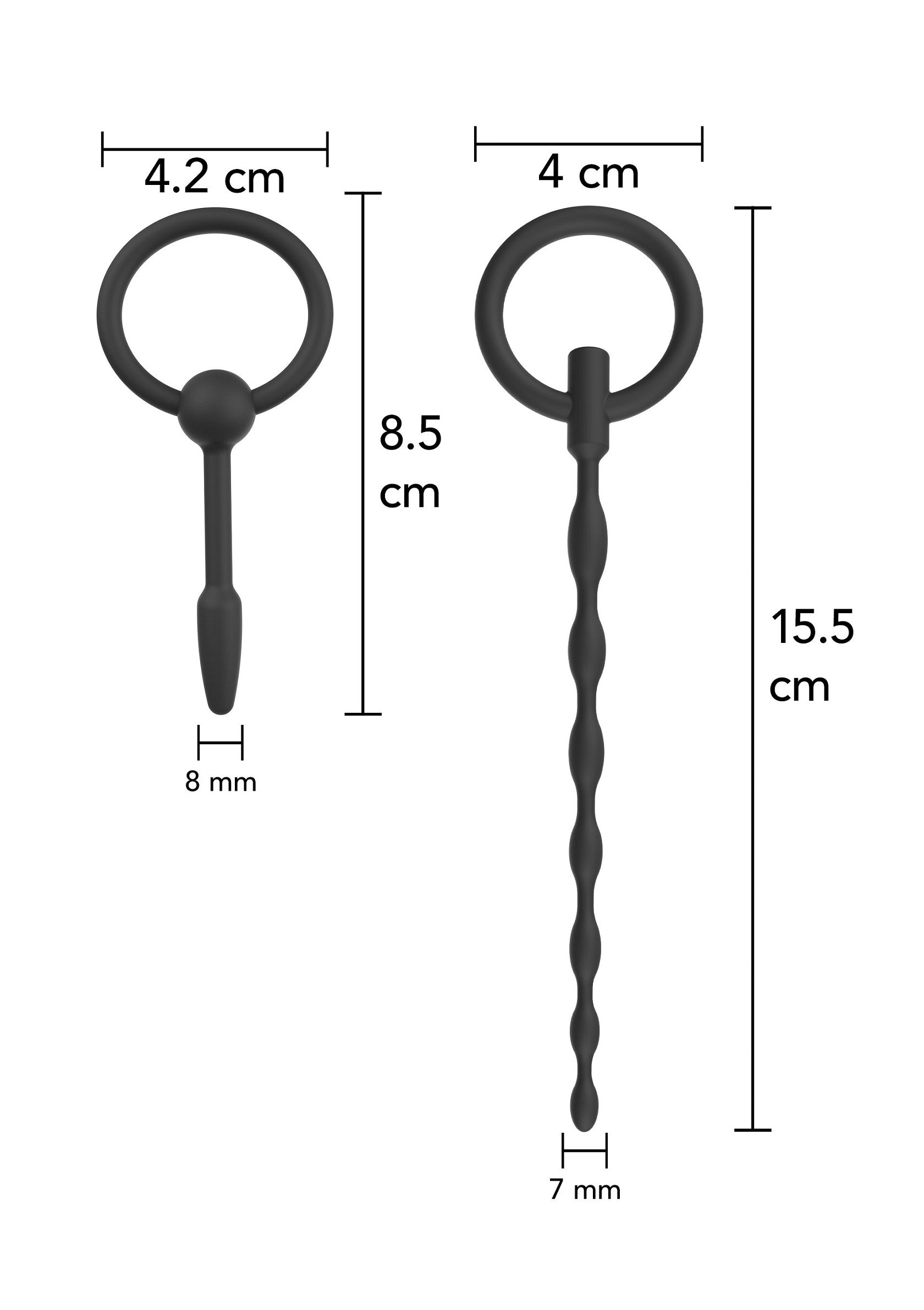 Juego de 2 tapones para el pene negros Starter