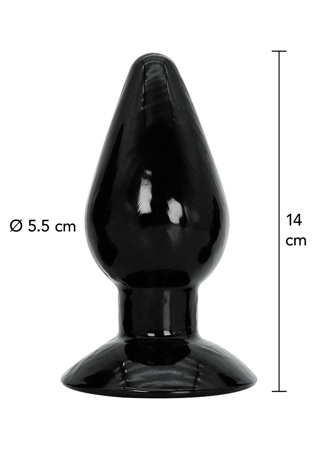 Plug anal grande de 14 cm negro