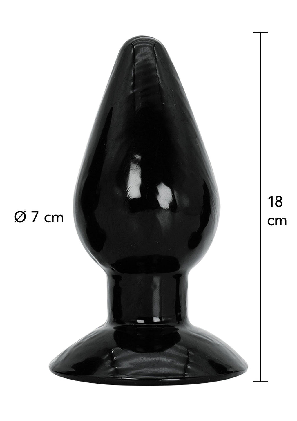 Plug anal extragrande de 18 cm negro