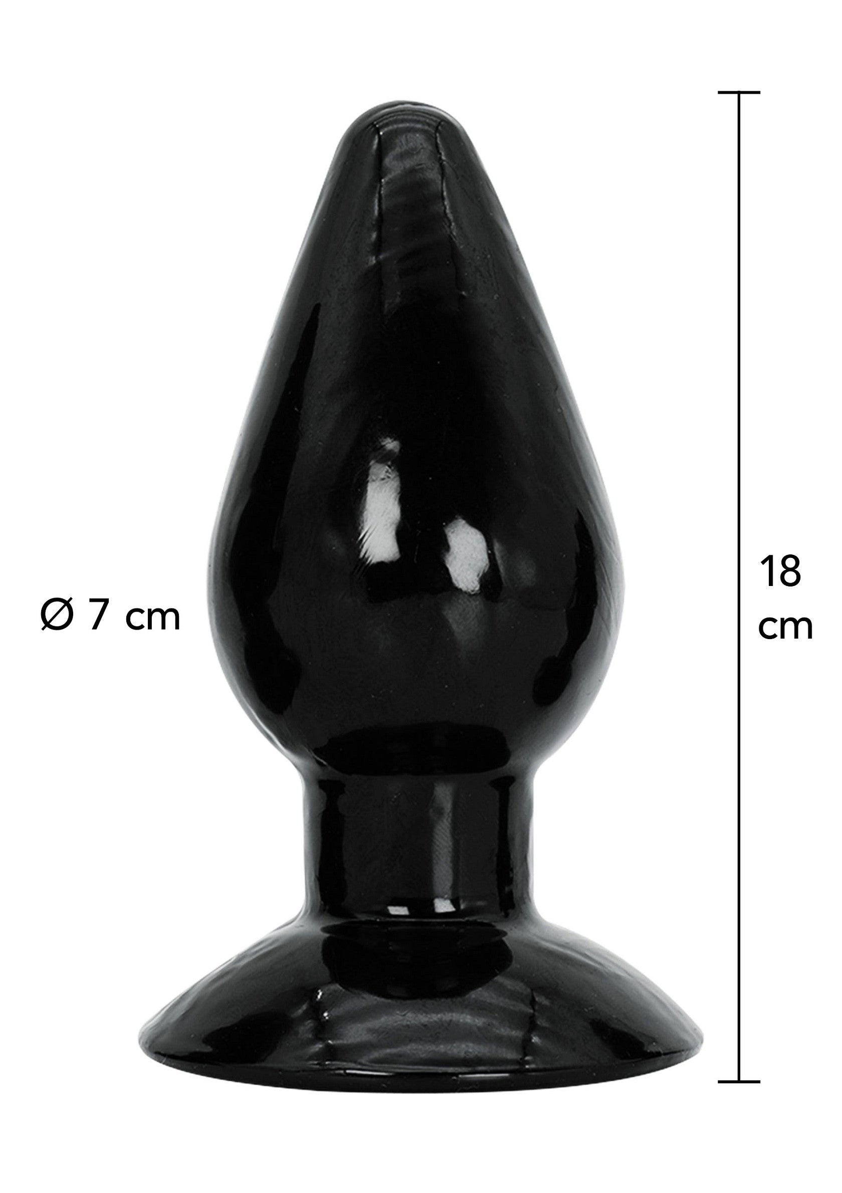 Plug anal extragrande de 18 cm negro