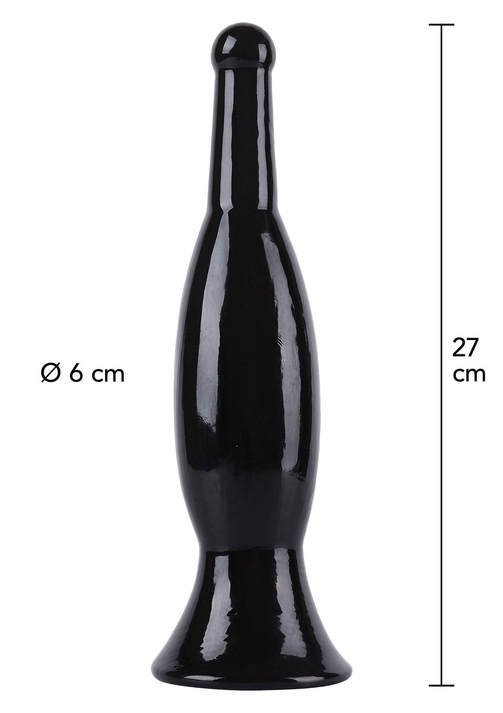 Buttplug deslizante negro de 27 cm