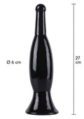 Buttplug deslizante negro de 27 cm