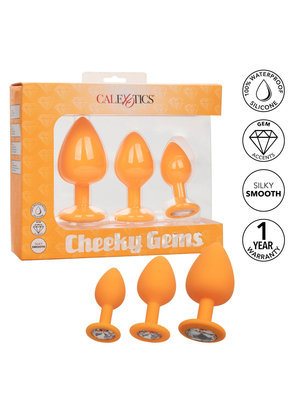Cheeky Gems 3 piezas naranjas