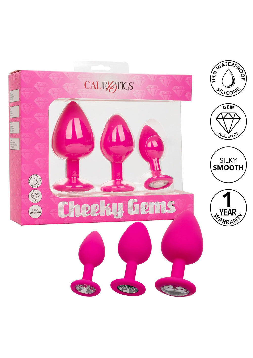 Cheeky Gems 3 piezas rosa