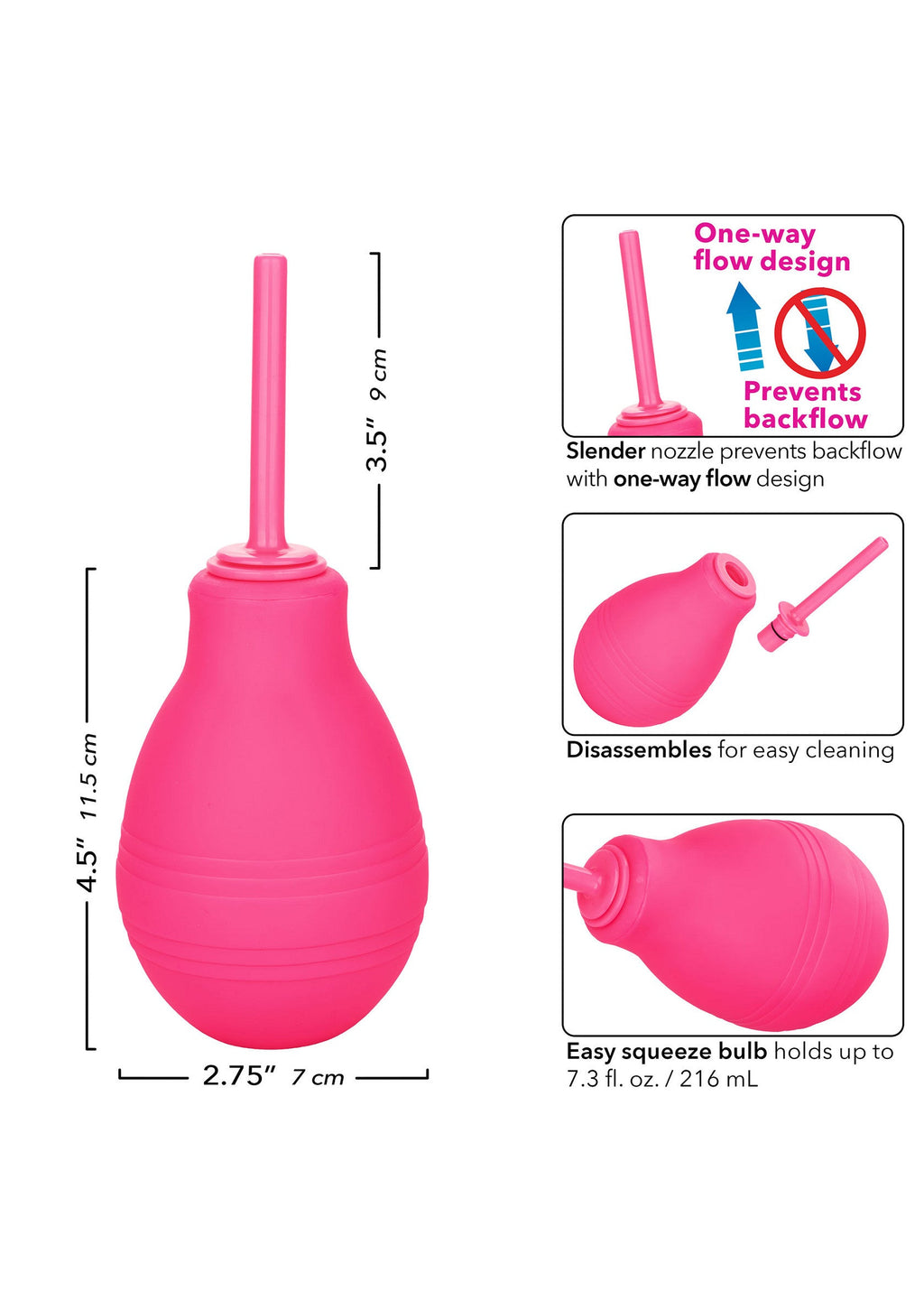 Ducha de flujo unidireccional rosa atrevido