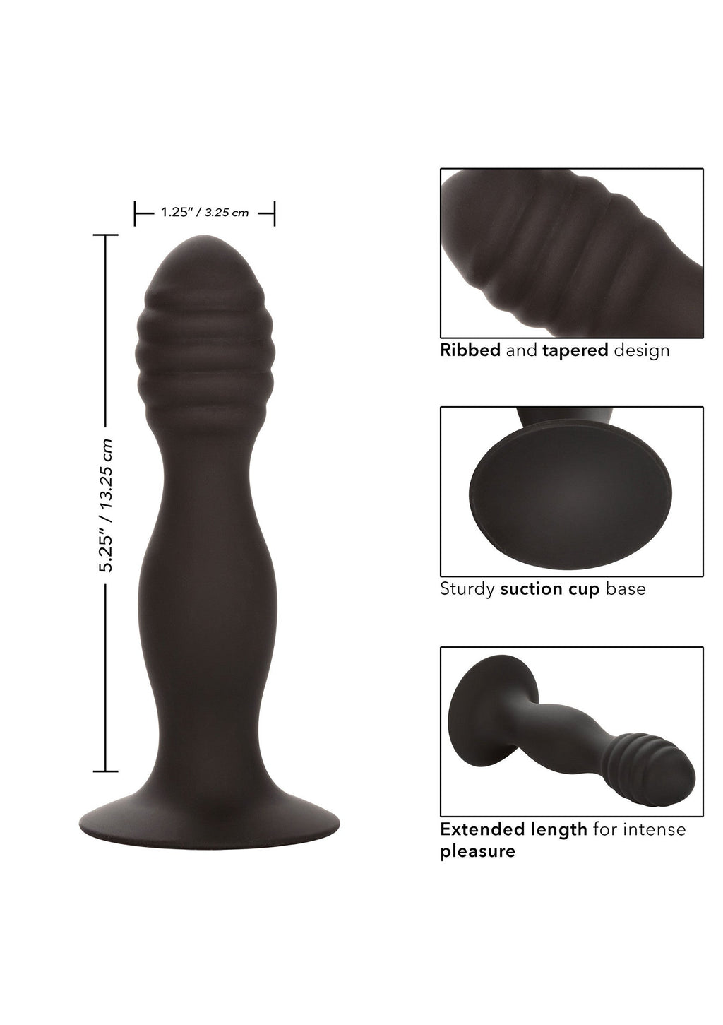 Dildo anal estriado negro