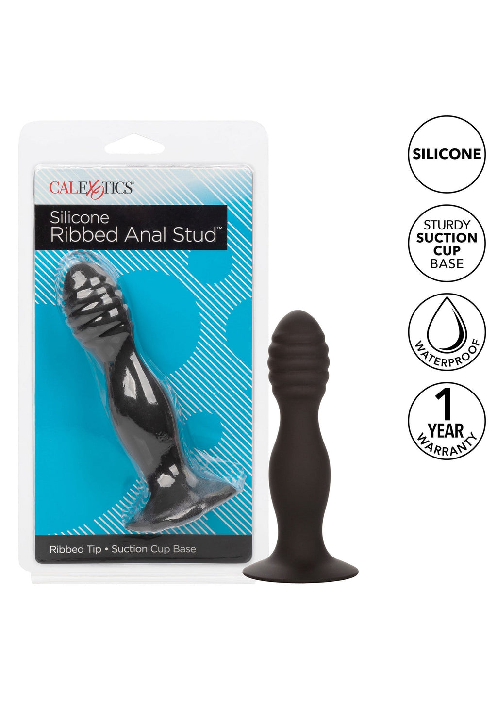 Dildo anal estriado negro