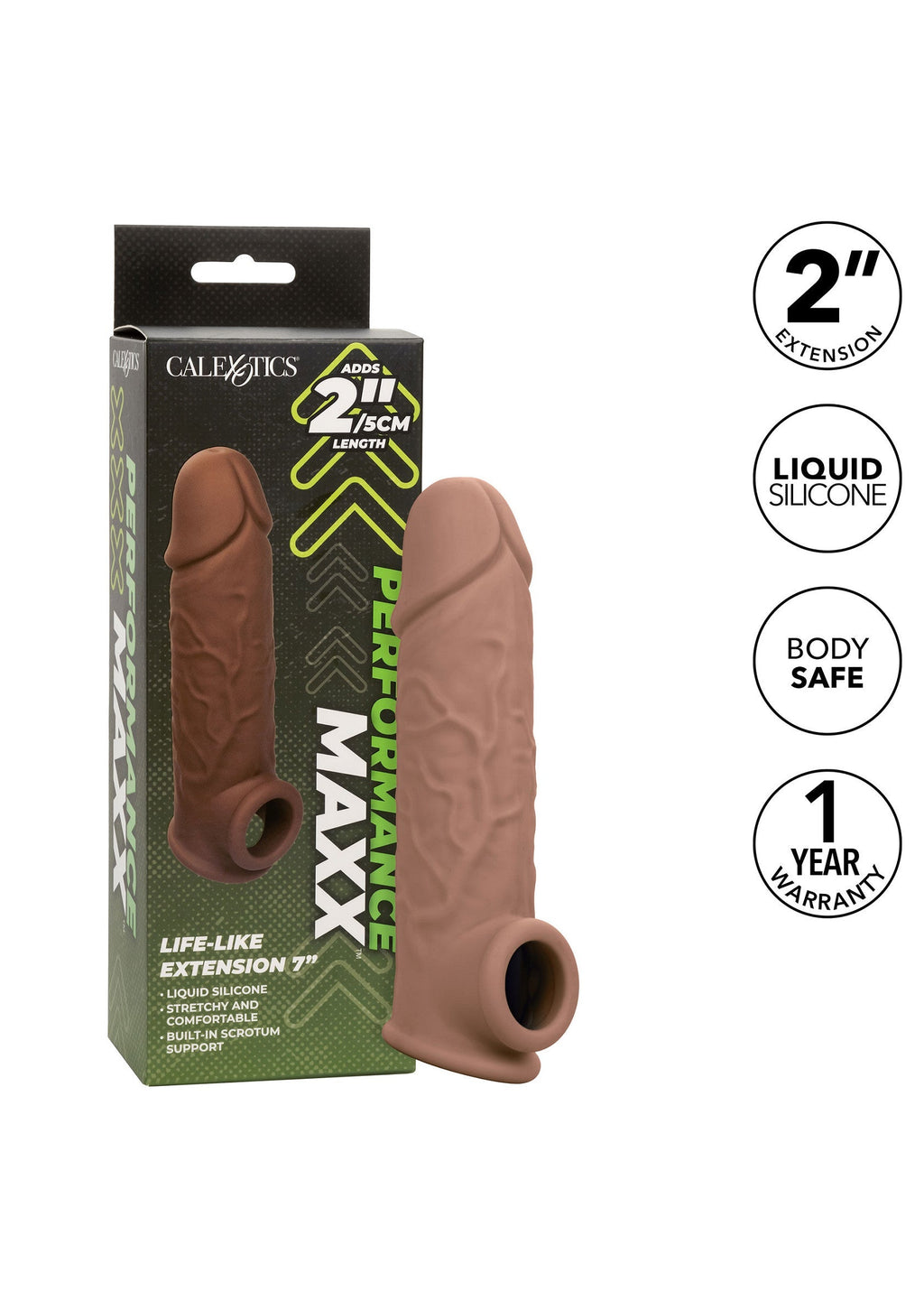 Extensiones realistas de 7 pulgadas color marrón