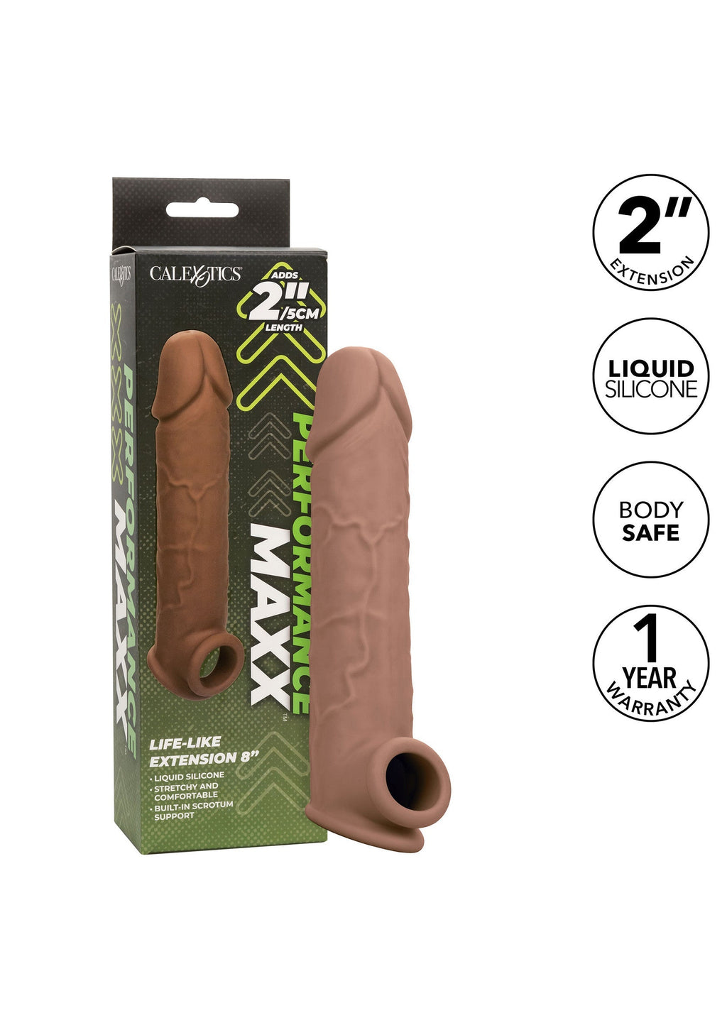 Extensiones realistas de 8 pulgadas, marrón
