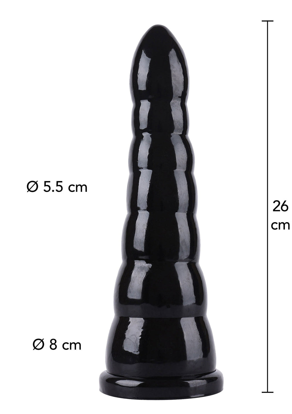 Cono anal de 26 cm negro